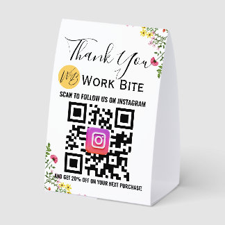 Plaque De Table Thank You Wildflower Business Instagram Qr Code