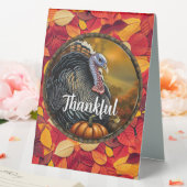 Plaque De Table Thankful and Turkey Thanksgiving Menu (In SItu (Mariage))