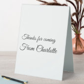 Plaque De Table thanks for coming add name text message  (En SItu (Tableau))