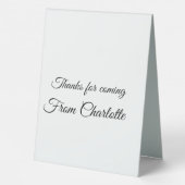 Plaque De Table thanks for coming add name text message  (Verso)