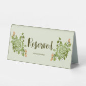 Plaque De Table Thème de Mariage Floral Rose vert (Recto)