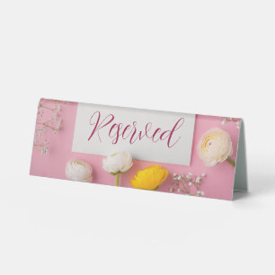 Plaque De Table Thème floral rose pour la douche de la mariée
