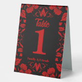 Plaque De Table Thème Floral Rouge (Recto)