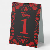 Plaque De Table Thème Floral Rouge (Verso)