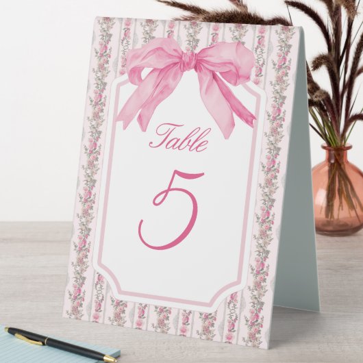 Plaque De Table Thème Pink Bow Coquette Love Shack (En SItu (Tableau))