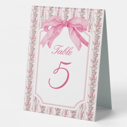 Plaque De Table Thème Pink Bow Coquette Love Shack (Verso)
