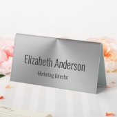 Plaque De Table Titre du travail Silver et Noir professionnel Text (In SItu (Mariage))