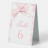 Plaque De Table Toile rose Toile Bow Toile bébé fille Douche Numér (Verso)