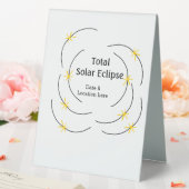Plaque De Table Total éclipse solaire ajouter la date emplacement (In SItu (Mariage))