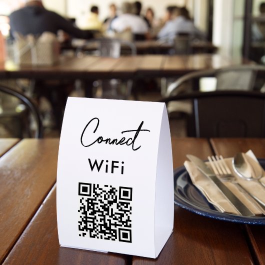 Plaque De Table Touchless Menu QR Connect WiFi Black (Insitu (restaurant))