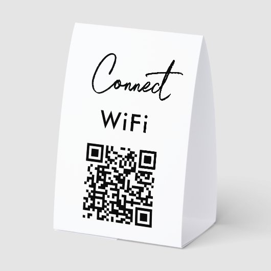 Plaque De Table Touchless Menu QR Connect WiFi Black (Verso)