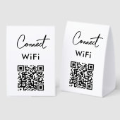 Plaque De Table Touchless Menu QR Connect WiFi Black (Recto/verso)