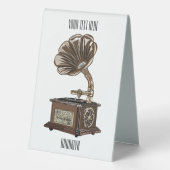 Plaque De Table Tourne-disque dessin animé (Verso)