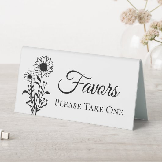 Plaque De Table Tournesol Noir Blanc Pays Floral Mariage Favoriser (En SItu (Tableau))