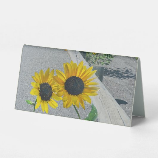 Plaque De Table Tournesols ensemble à la réception de mariage (Verso)