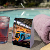 Plaque De Table Train bleu et jaune (InVersositu (sur table))