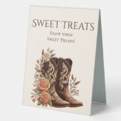 Plaque De Table Traitements sucrés mariages Bottes et fleurs de co (Verso)