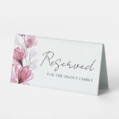 Plaque De Table Transparent Dusty Rose Floral Réservé (Recto)