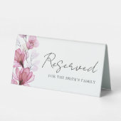 Plaque De Table Transparent Dusty Rose Floral Réservé (Verso)