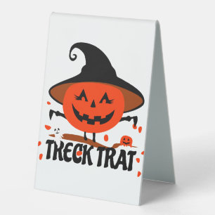 Plaque De Table Treck Trat Citrouille Sourire