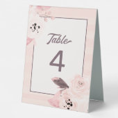 Plaque De Table Trendy Blush rose & mauve Floral Numéro de table (Verso)