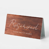 Plaque De Table Trendy Modern Reserved Table Sign for Wedding   (Verso)