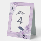 Plaque De Table Trendy Violet Lavande violet fleuri Numéro de tabl (Recto)