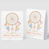 Plaque De Table Tribal Dreamcatcher Baby Shower (Recto/Verso)