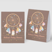 Plaque De Table Tribal Dreamcatcher Baby Shower Brown (Recto/Verso)