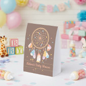 Plaque De Table Tribal Dreamcatcher Baby Shower Brown
