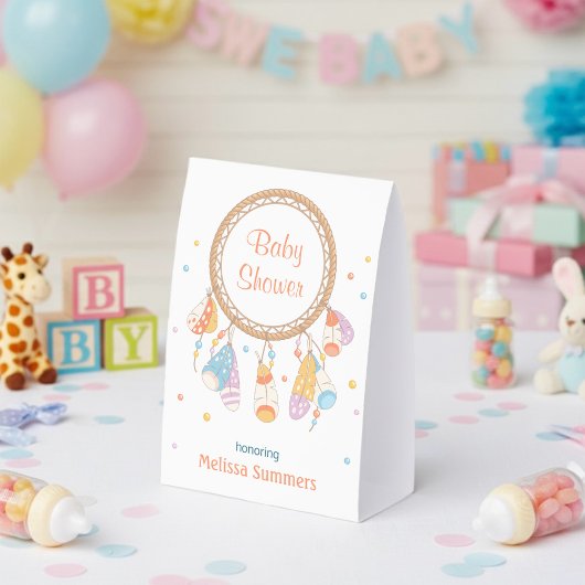 Plaque De Table Tribal Dreamcatcher Boho Baby Shower