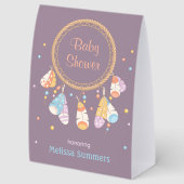 Plaque De Table Tribal Dreamcatcher Boho Baby Shower Purple (Arrière)