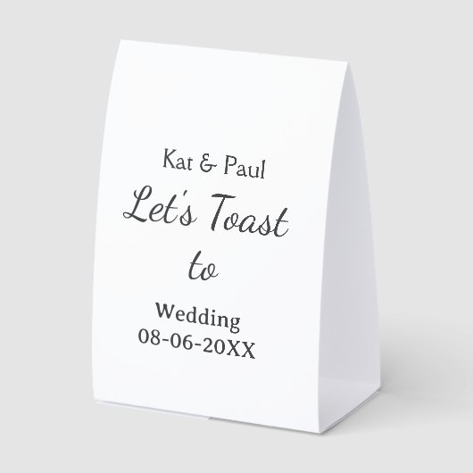 Plaque De Table Trinquons au mariage nom date couple simple (Recto)