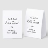 Plaque De Table Trinquons au mariage nom date couple simple (Recto/verso)