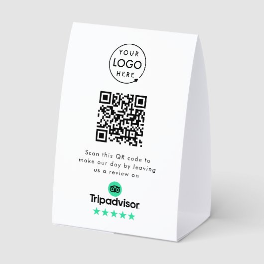 Plaque De Table Tripadvisor Table Tent Sign | QR Review Tabletop (Verso)