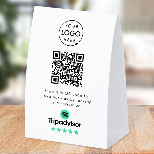 Plaque De Table Tripadvisor Table Tent Sign | QR Review Tabletop