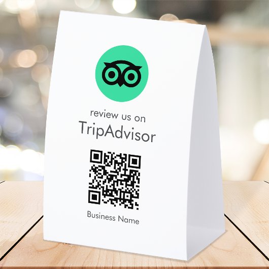 Plaque De Table Tripadvisor Tabletop Sign | QR Review Table Tent