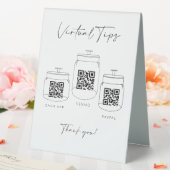 Plaque De Table Triple Tip Jar Scan QR Code Cash App Paiement (In SItu (Mariage))