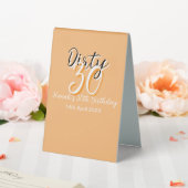 Plaque De Table Triste trente orange blanc simple rétro annonce d' (In SItu (Mariage))