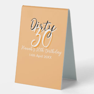 Plaque De Table Triste trente orange blanc simple rétro annonce d'