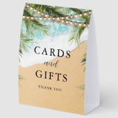 Plaque De Table Tropical Beach Palm Lights Wedding Cards and Gifts (Arrière)