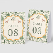 Plaque De Table Tropical Elephant Indian Wedding Table Number (Recto/Verso)