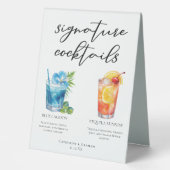 Plaque De Table Tropical Island Mariage Signature Cocktails Menu (Recto)