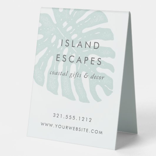 Plaque De Table Tropical Monstera Leaf Business (Recto)