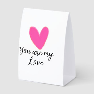 Plaque De Table tu es mon amour rose rouge coeur aquarelle kidretr