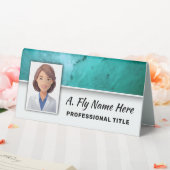 Plaque De Table Turquoise Blue Stone Professional Nom photo Logo (In SItu (Mariage))