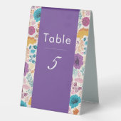 Plaque De Table Turquoise Purple Jaune Fleurs de prairie de printe (Verso)