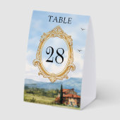 Plaque De Table Tuscany Countryside Wedding Table Number (Verso)