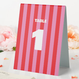 Plaque De Table Typographie audacieuse, mariage rose et rouge