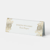 Plaque De Table Typographie D'Or Personnalisée encadrée Par Gold P (Recto)